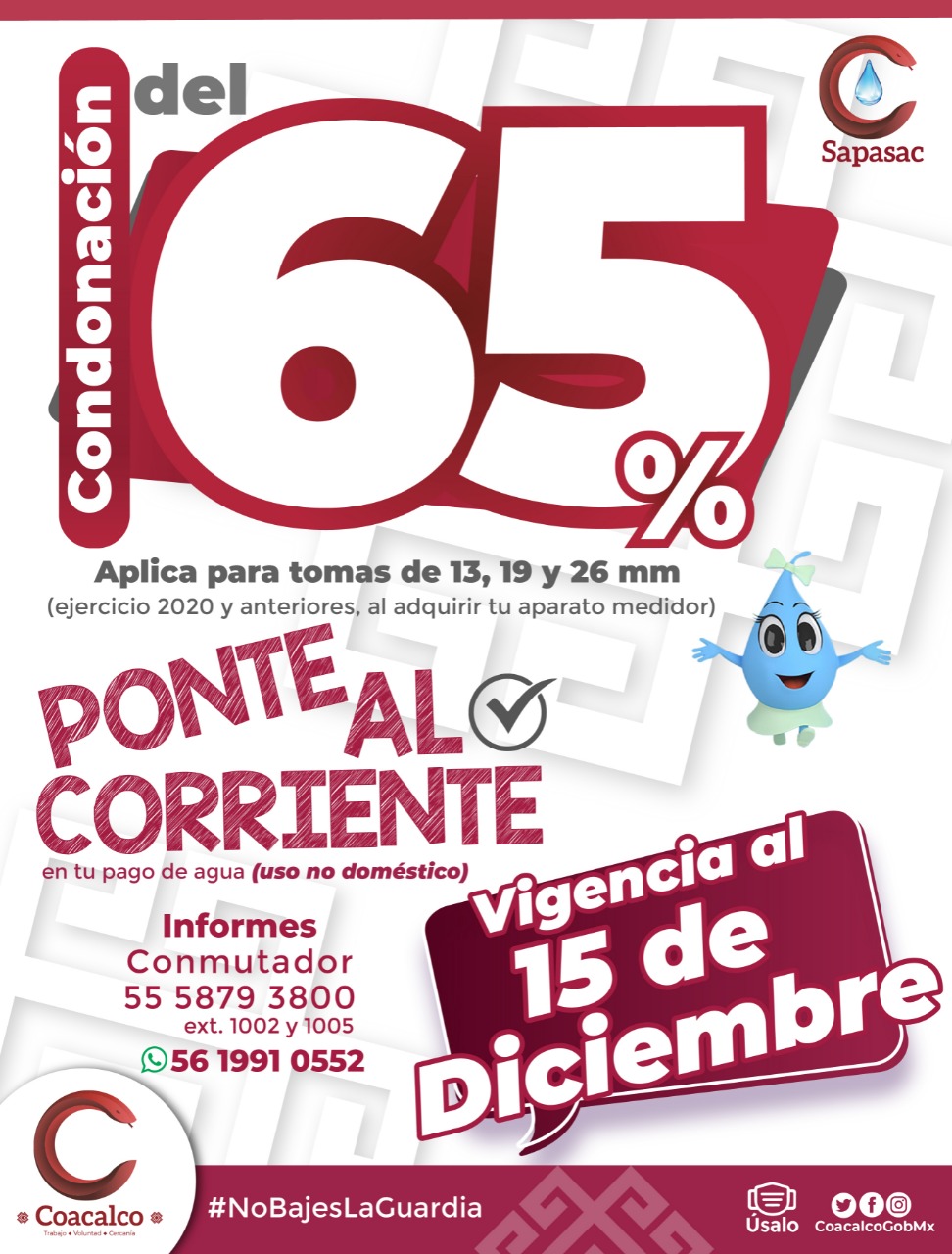 SE AMPLIA CAMPAÑA DE REGULARIZACIÓN DE AGUA HASTA EL 15 DE DICIEMBRE