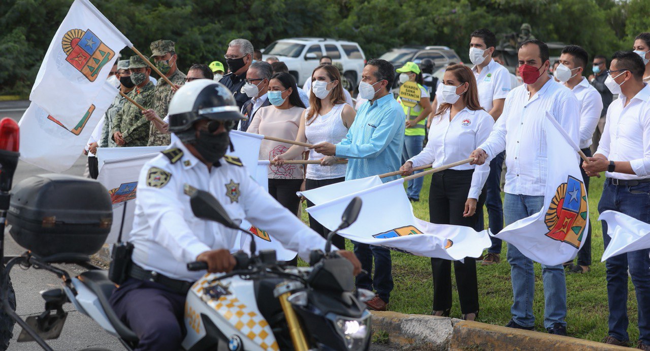 GOBIERNO DE BJ DA BANDERAZO DEL PLAN DE SEGURIDAD VACACIONAL QUINTANA ROO 2021