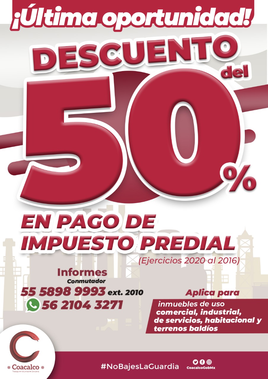 PROLONGA GOBIERNO DE COACALCO EXTENSIÓN DE CAMPAÑA DE PAGO DE PREDIAL A FAVOR DE TODA LA POBLACIÓN