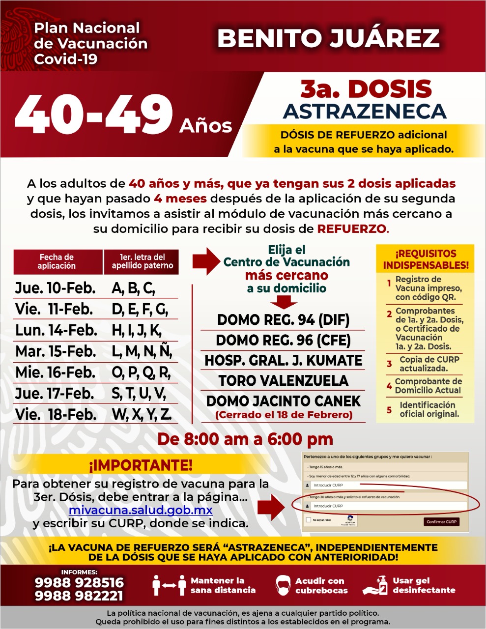 INVITA GOBIERNO DE BJ A JORNADAS DE VACUNACIÓN