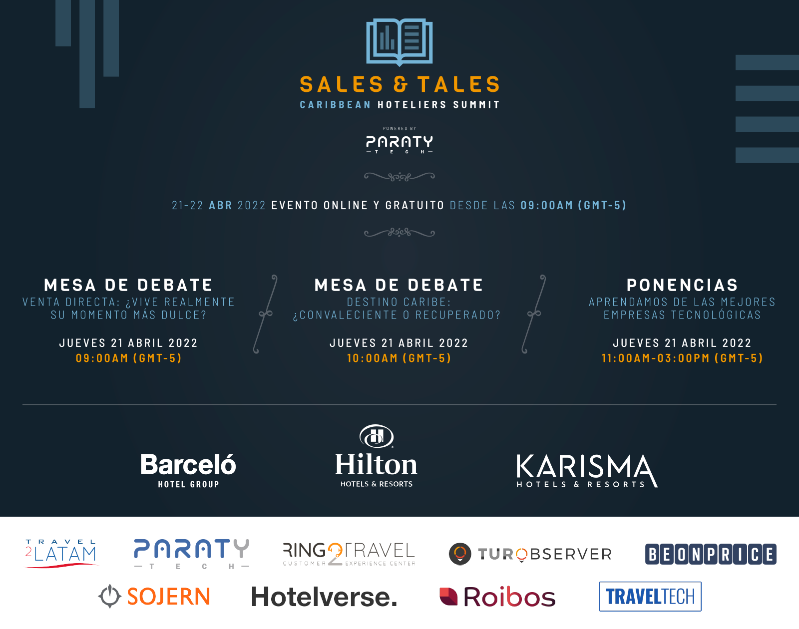 El 21 de abril Hoteleros y tecnológicas se dan cita en Sales & Tales Caribbean Hoteliers Summit