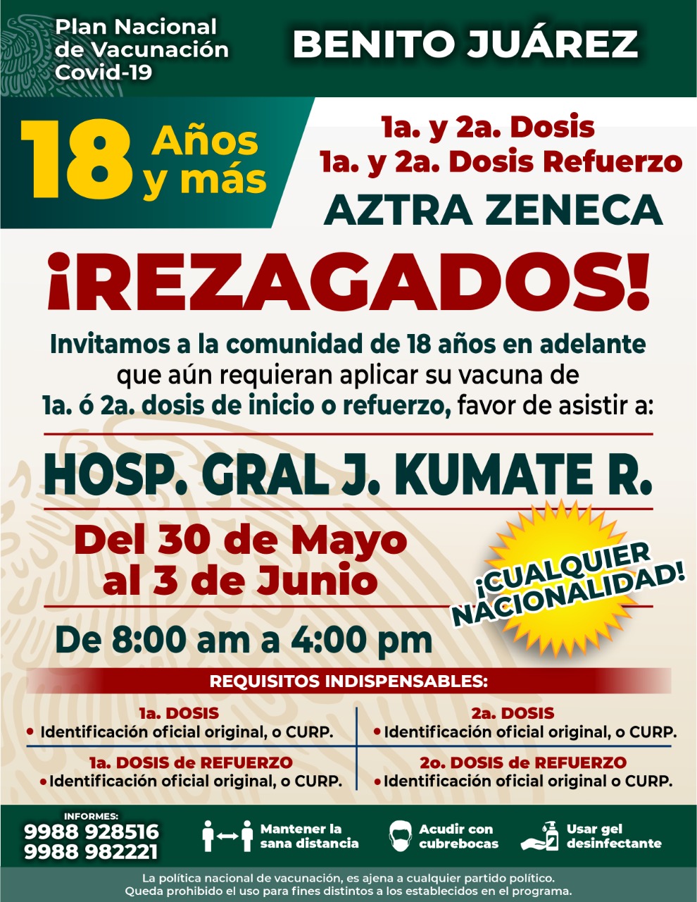 ANUNCIAN JORNADA DE VACUNACIÓN PARA REZAGADOS EN CANCÚN