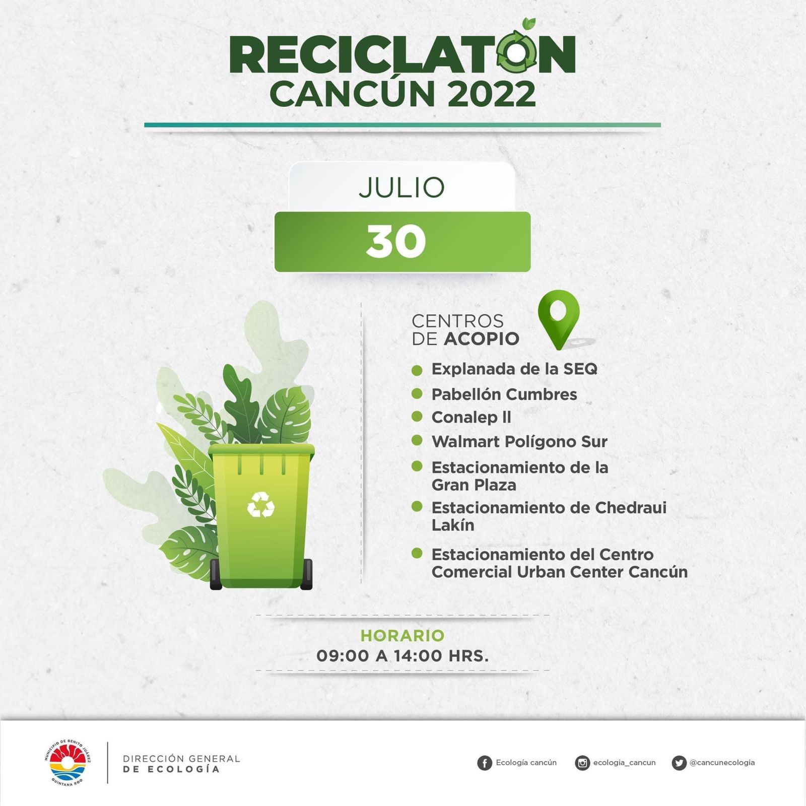 INVITAN A CANCUNENSES A PARTICIPAR EN JORNADA DE RECICLATÓN
